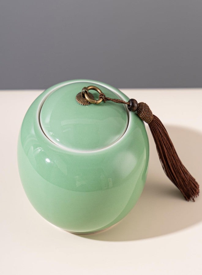 SILINE Longquan Celadon Loose Tea Storage Jar, 20 oz/600ml Green Porcelain Airtight Container -Di Kiln,Classic Cyan - Image 2